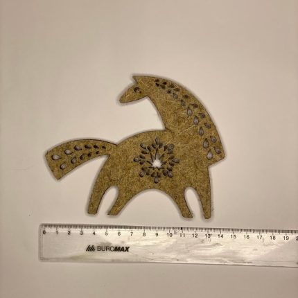 Підкова на щастя (новорічна конопляна прикраса) 75×90 мм