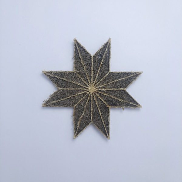 Різдвяна Зоря (новорічна конопляна прикраса) 90×90 мм