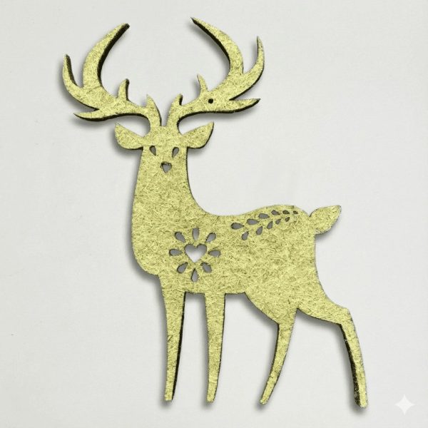 Різдвяний Олень (новорічна конопляна прикраса) 100×150 мм